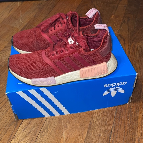 •ADIDAS•BURGUNDY COLLEGIATE ORIGINAL NMD_R1 SNEAKERS SIZE 6 WITH BOX. VGUC - Picture 3 of 10